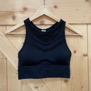 HALARA Black High Neck Mesh Full Support Sports Bra | Xsmall-Small